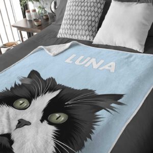 Custom Cat Portrait Blanket 1