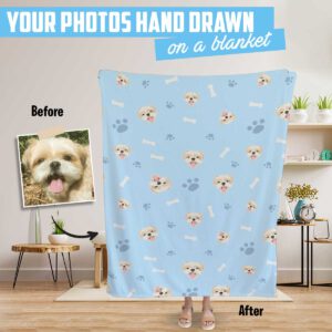 Custom Dog Face Blanket 4