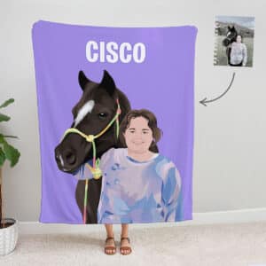 Custom Drawn Horse Blanket 1