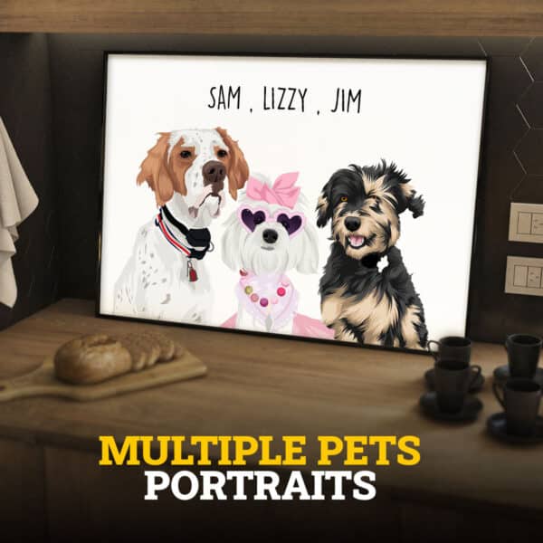 Custom Multiple Pet Portrait 4