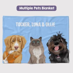 Custom Multiple Pets Blanket 1