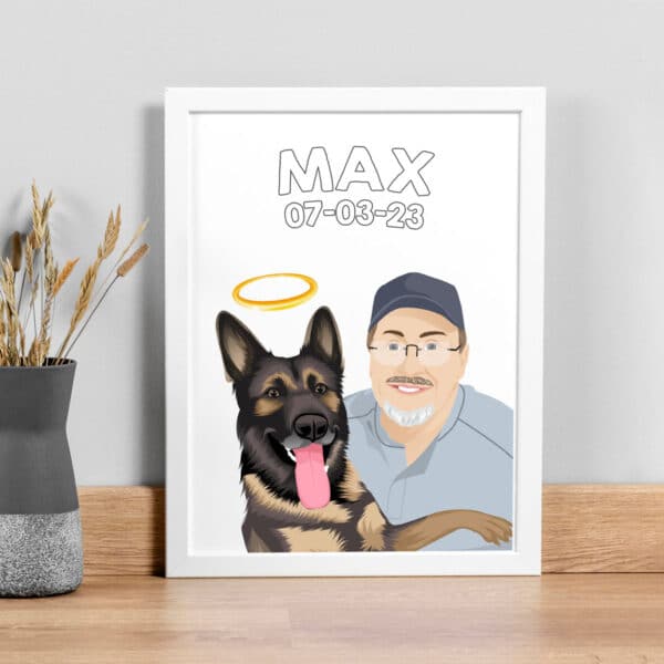 Custom Pet Memorial Framed Portrait 3