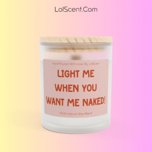 Light Me When You Want Me Naked Frosted Glass Candle 11 Oz 1