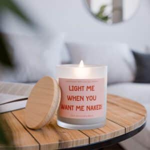 Light Me When You Want Me Naked Frosted Glass Candle 11 Oz 2